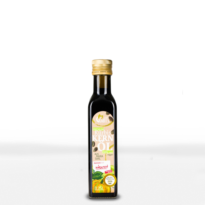 100 % reines MARIA SAALER Premium - Kürbiskernöl in 0,25lt Glasflasche
