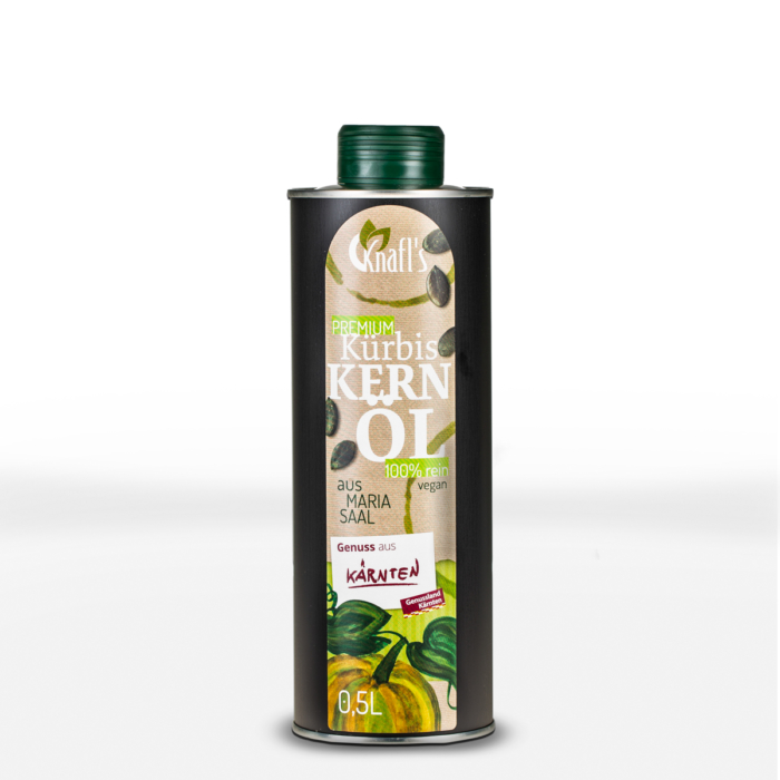 100 % reines MARIA SAALER Premium - Kürbiskernöl in 0,5l Dose