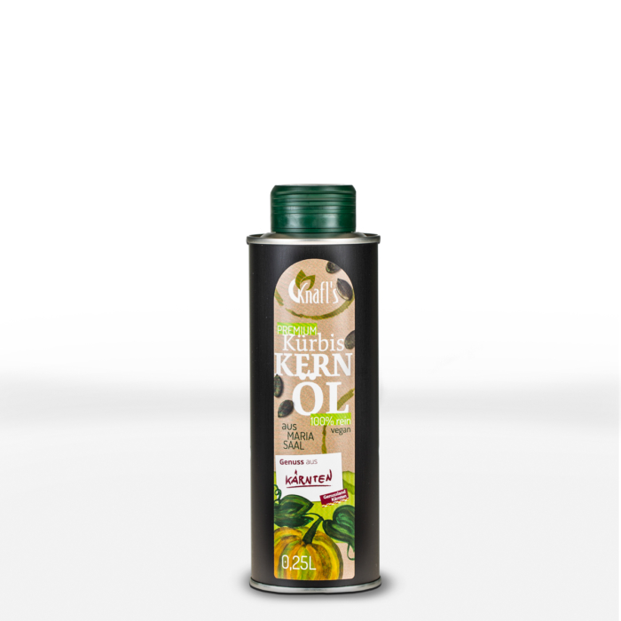 100 % reines MARIA SAALER Premium - Kürbiskernöl in 0,25l Dose